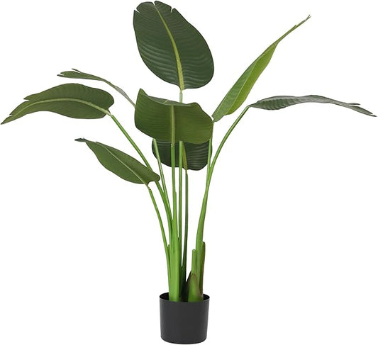 Worth Garden Artificial Bird of Paradise Plant 3.8ft, Faux Tropical Tree for Home and Office Décor, 45in Lifelike Greenery for Indoor and Outdoor Use-Ruum Studio Home