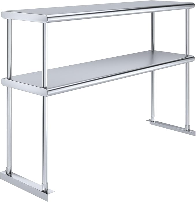 AmGood Double OverShelf Stainless Steel NSF - Many (48" Long x 14" Deep)-Ruum Studio Home