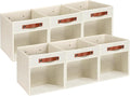 HNZIGE 11 x 11 Storage Cubes Bins for Storage Organizer,Shelf Fabric Storage Bin for Cube Organizer, Canvas Cloth Bin,Cubby Decorative Cube Organizer Bin for Cube Storage Blanket Home(Cream 6 PCS)-Ruum Studio Home