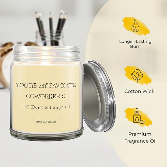 1OAK Vanilla Coworker Candle - Office Gifts for Coworkers - Funny & Farewell Gifts for Women, Men & Colleagues-Ruum Studio Home