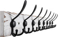 32.2'' Large Coat Rack Wall Mount Coat Hooks with 8 Metal Black Triple-Hooks Old White Pine Real Wood Plank Hat Rack for Wall Hooks-Ruum Studio Home