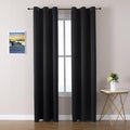 ChrisDowa Blackout Curtains 72 inches Long for Bedroom - 2 Panels Set Grommet Thermal Insulated Room Darkening Curtains for Living Room (Black, 42 x 72 Inch)-Ruum Studio Home