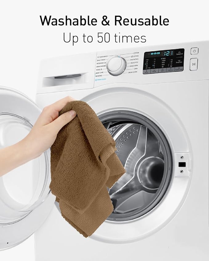 Fantasticlean Microfiber Cleaning Cloth Roll -75 Pack, Tear Away Microfiber Towels, 12" x 12", Reusable, Washable, Scratch Free, Ultra Absorbent Dish Rags for Car, Home, Garage or Shop (TAN)-Ruum Studio Home