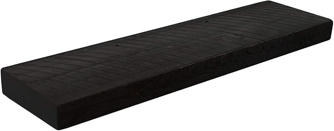 Joel's Antiques - 48 Inch Wooden Floating Shelves for Wall - 48x8x2 Inches - Made of Natural Wood - Long Heavy Duty Wall Shelves - Made in USA - Perfect for Living Room, Kitchen - Black-Ruum Studio Home