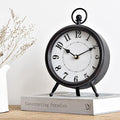 Vintage Black Table Clock on Stand, Decorative Desk and Shelf Clock, Rustic Mantel Clock Farmhouse Clock Non-Ticking-Ruum Studio Home