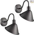 DIRYZON Industrial Gooseneck Wall Sconces Antique Black Barn Light for Kitchen Sink Patio Porch Set of 2-Ruum Studio Home