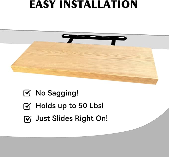 BGMG Wood Floating Shelves for Wall 18 inch, Rustic Wooden Wall Mount Shelves for Bathroom Living Room Bedroom Kitchen Farmhouse Set of 2-18x 6.7 x1.25 inch- DIY-Unfinished-Ruum Studio Home