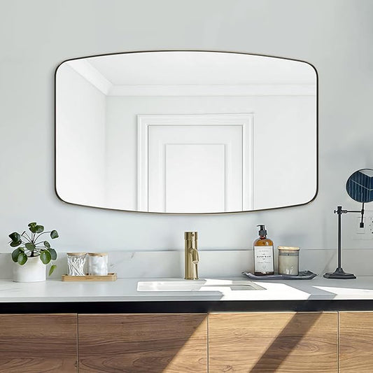 ANDY STAR Gold Mirror, 30x48’’ Brushed Gold Oval Mirror for Bathroom, Oblong Mirrors with Brass Metal Frame, Oval Vanity Mirror for Modern Farmhouse Wall Decor 1”Deep Set Design-Ruum Studio Home