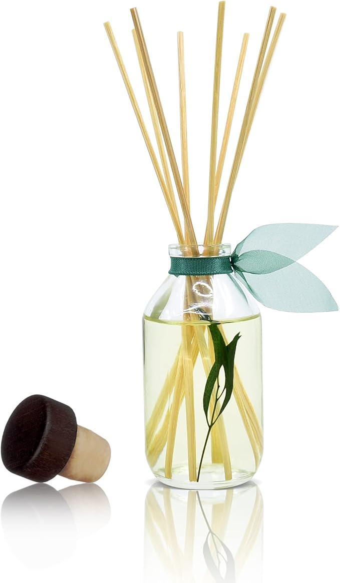 LOVSPA Reed Diffuser Set, Bamboo Citrus Scented Oil Diffuser with Sticks, Home Fragrance Accessories for Bathroom Shelf Decor, Aroma Diffusers for Home or Office Desk, USA Made-Ruum Studio Home