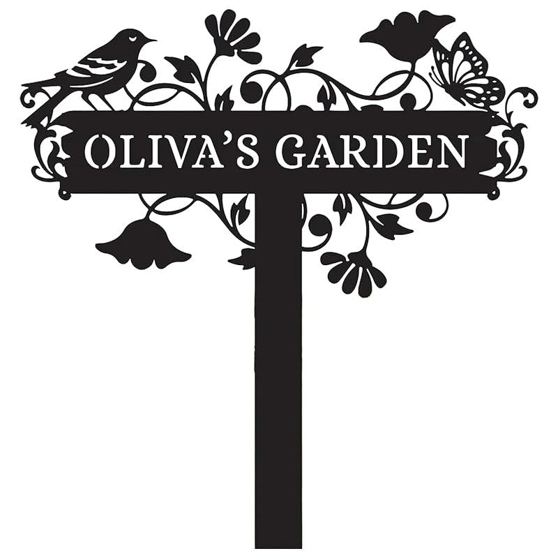 Metal Signs Customized | Personalized Garden Stake Metal Sign | Custom Metal Garden Sign | Personalized Garden Name Sign | Custom Sign Outdoor Metal | Gardening Decor Gifts for Gardeners-Ruum Studio Home