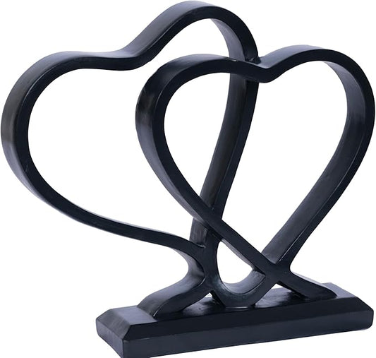 Heart Sculpture for Living Room Decor Heart Decoration Gift for Her and Him Love Wedding Anniversary Couples Gift Modern Heart Statue for Home Coffee Table Dining Table Centerpiece Birthday Gift-Ruum Studio Home