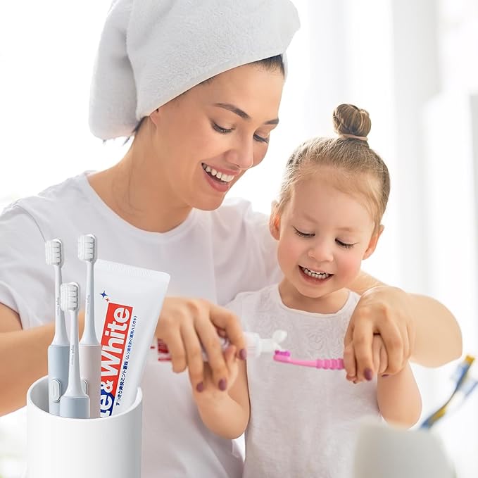 Toothbrush Holders for Bathrooms - 2 Cups Ceramic Toothbrush Toothpaste Holders Set, White Bathroom Tumbler Cups Reusable Toothbrush Mouthwash Cup, Bathroom Counter Organizer-Ruum Studio Home