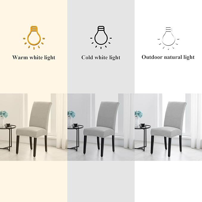 Joccun Chair Covers for Dining Room Set of 2,Dining Chair Slipcovers Stretch Dining Room Chair Covers Seat Protector,Washable Parsons Chair Cover for Home,Hotel,Banquet(Silver,2 Pack)-Ruum Studio Home