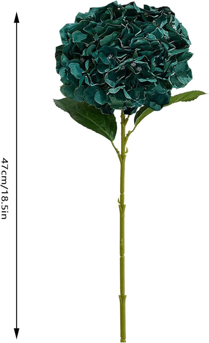 8Pcs Emerald Green Fake Flowers Silk Hydrangea Artificial Flowers Bouquets Faux Hydrangea Stems for Home Table Centerpieces Wedding Party Decoration-Ruum Studio Home