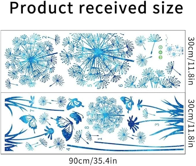 Hello Spring Summer Window Cling Sticker Flowers, and Butterfly Window Stickers, Spring and Summer Decor, Home, Shop, and Party Window Glass Display Stickers (Blue)-Ruum Studio Home