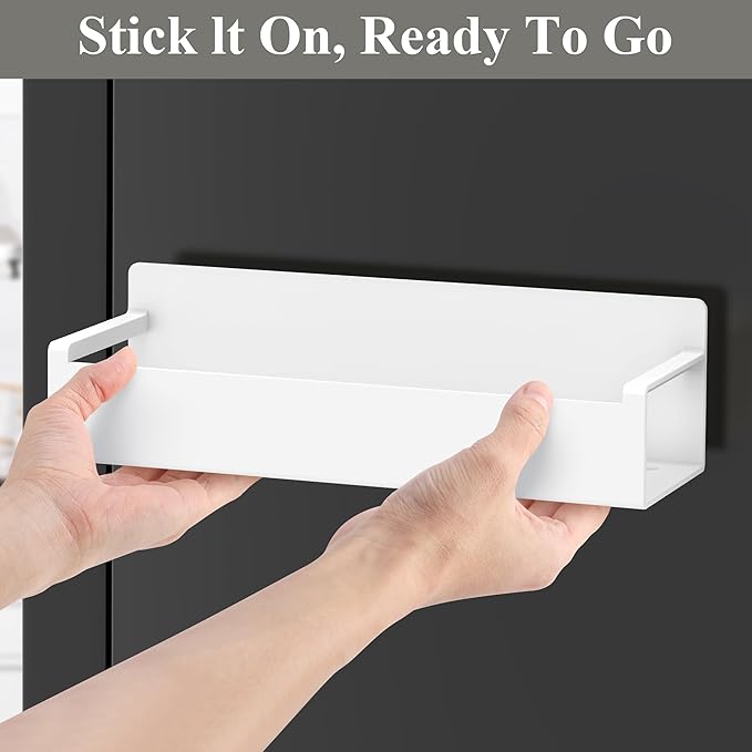 4 Pack Magnetic Spice Rack Organizer for Refrigerator and Oven, White Fridge Organizers and Storage for Kitchen-Ruum Studio Home