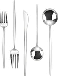 Silverware Set, KassKa 20 Pieces Flatware Cutlery Set, Stainless Steel Utensils Set Spoon Fork Knives Set for Home Restaurant and Kitchen, Mirror Polished Finished, Service for 4-Ruum Studio Home