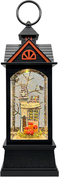Halloween Snow Globe Lantern with 6 Hour Timer,Halloween Decorations Indoor for Home,Halloween Decor,USB or Battery Powered for Halloween Lanterns,Halloween Spooky Town-Ruum Studio Home