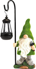 Flocked Solar Garden Gnomes Outdoor Statues 15.8”Outdoor Garden Decor LED Outdoor Decor Light Unique Housewarming Gifts Yard Art Sculptures for Patio Lawn Ornaments-Ruum Studio Home