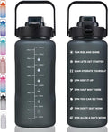 64oz,100oz,128oz Large Motivational Water Bottle with Time Marker, Leakproof & BPA Free Half Gallon Big Water Bottle with Straw Handle Tritan Frosted Water Jug for Gym,Fitness,Outdoor Sports-Ruum Studio Home