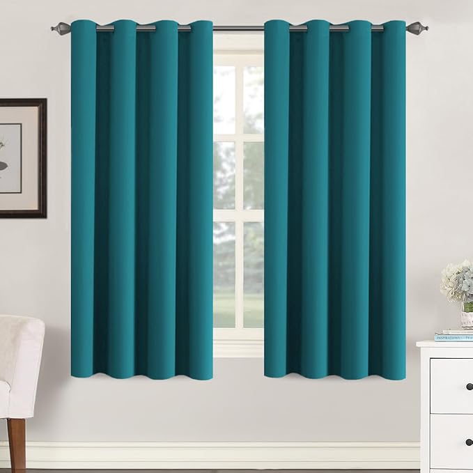 H.VERSAILTEX Thermal Insulated Blackout Curtains Soft and Smooth Baby Boy Room Window Panels,Formaldehyde-Free,Grommet,52 by 63 - Inch - Turquoise Blue - Set of 2-Ruum Studio Home