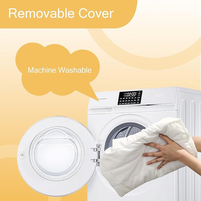 MeMoreCool Round Stuffed Pouf Ottoman Foot Rest, Floor Pouf Foot Stool with Soft Foam Chunk Filling, Small Round Ottoman Footstool Circle Footrest for Living Room, Off-White-Ruum Studio Home