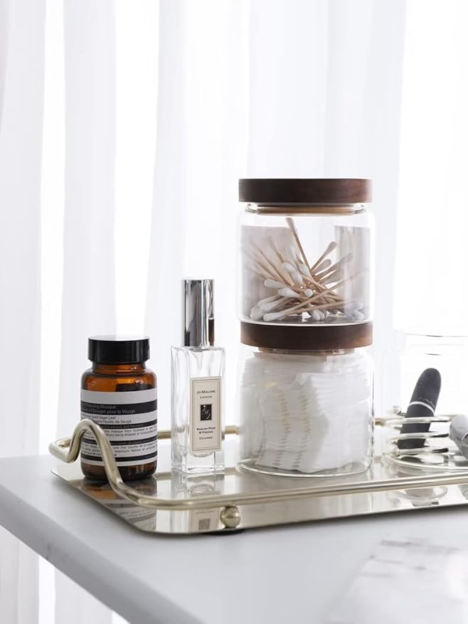 Kanwone Glass Storage Jars Set of 6, 17 Ounce Airtight Food Storage Containers with Bamboo lids, Clear Glass Canisters for Pantry, kitchen, Flour, Sugar, Tea, Coffee, Snack, Spice and Herbs-Ruum Studio Home