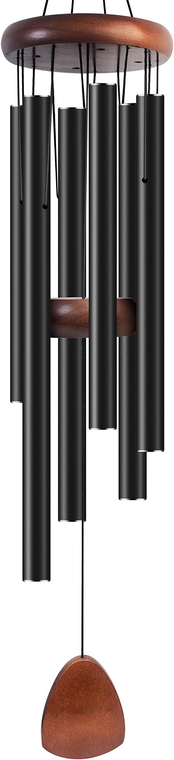 Large Aluminium Wind Chimes 37" Inches to Create a Zen Atmosphere Suitable for Outdoor, Garden, Patio Decoration. Classic Black Wind Chimes with Wind Catcher Suitable as A Gift for Unisex-Ruum Studio Home
