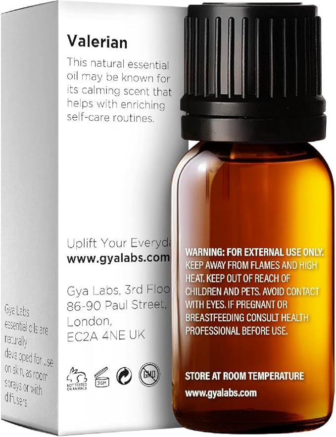 Gya Labs Valerian Essential Oil for Diffuser - 0.17 Fl Oz - 100% Pure Natural Valerian Oil for Skin, Aromatherapy & Candle Making Scent-Ruum Studio Home