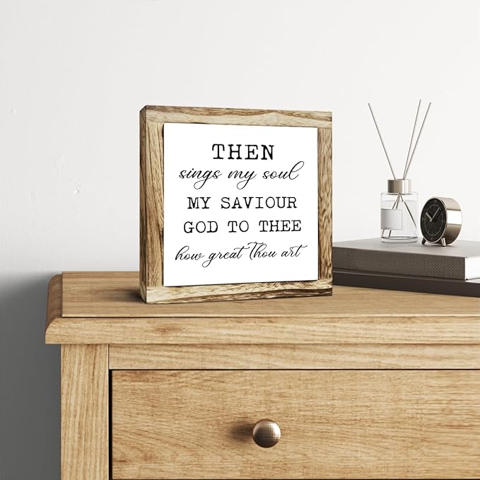 Rustic Wood Sign – ‘Sings My Soul’ Inspirational Wooden Plaque – Small Table or Shelf Decor, Spiritual Desk Sign, Wall Art for Home, Bedroom, Farmhouse Living Room, Motivational Quote, Home Decoration-Ruum Studio Home