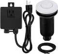 Garbage Disposal SinkTop Air Switch Kit,White with Long Button,Brass Made Cover,White-Ruum Studio Home