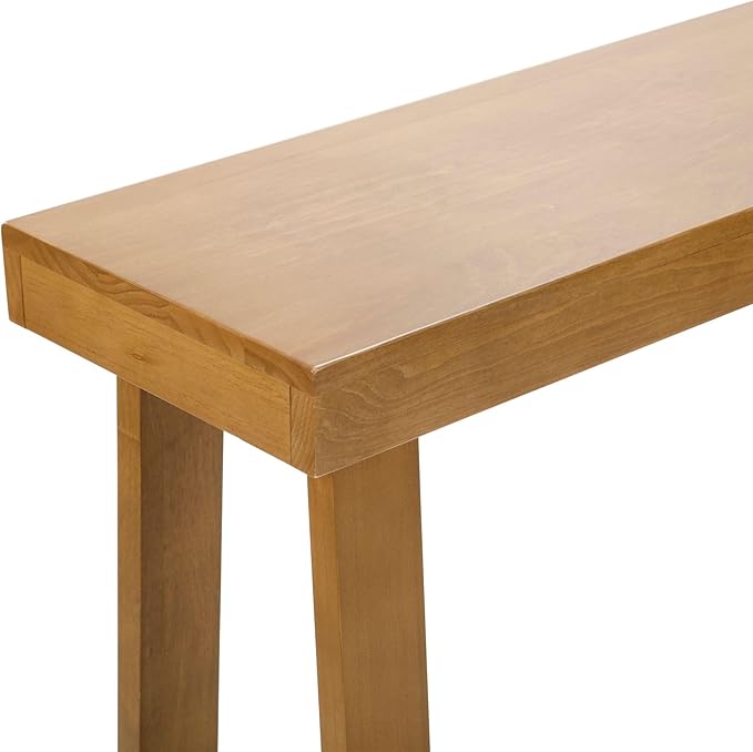 Plank+Beam Solid Wood Console Table, 66 Inch, Sofa Table, Narrow Entryway Table for Hallway, Behind The Couch, Living Room, Foyer, Easy Assembly, Pecan-Ruum Studio Home