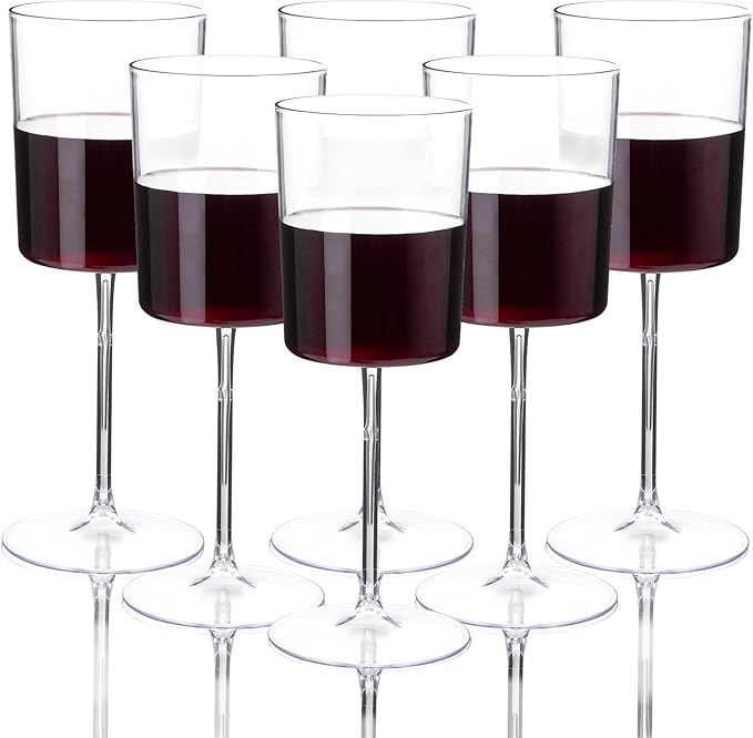 Ciaell 12 Pack Clear Plastic Wine Glasses - 14Oz Plastic Wine Glasses with Stem - Disposable Stemmed Wine Glass for Parties & Weddings & Outdoor-Ruum Studio Home