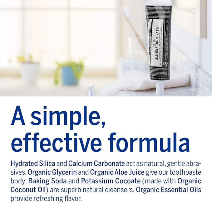 Dr. Bronner’s - All-One Toothpaste (Anise, 5 Ounce, 3-Pack) - 70% Organic Ingredients, Natural and Effective, Fluoride-Free, SLS-Free, Helps Freshen Breath, Reduce Plaque, Whiten Teeth, Vegan-Ruum Studio Home