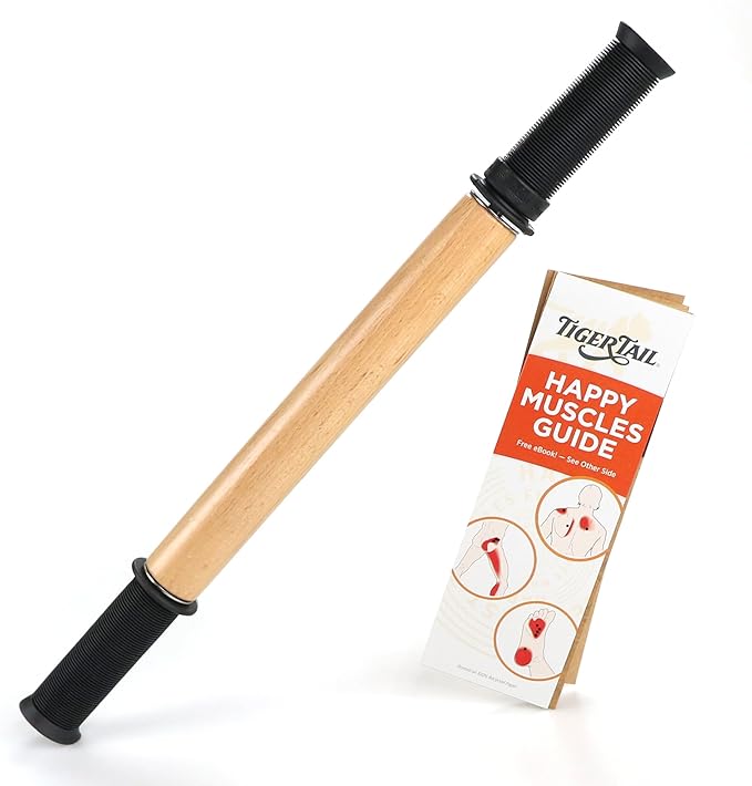 Tiger Tail ReGreen 18" Wood Roller - Handheld, Deep Tissue Wood Roller, Body Massage and Myofascial Release Tool for Legs, Neck, Calves, Thighs, Shins & Back, Made in USA-Ruum Studio Home