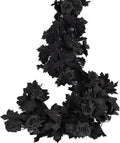 RECUTMS Black Artificial Flower Garland Fake Rose Vine Hanging Rose Vines Fall Maple Garland with Floral,Black Hanging Flowers for Gothic Wedding Decor Autumn Party Halloween Decor-Ruum Studio Home