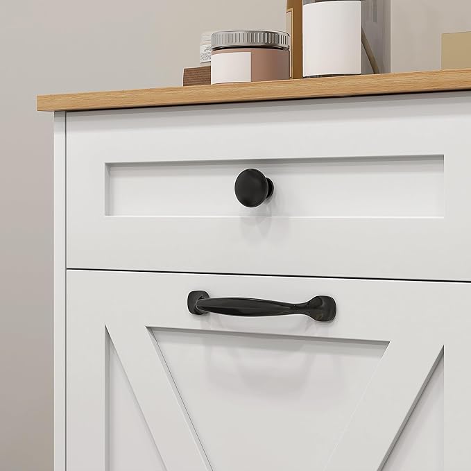 HOMCOM Tilt Out Laundry Hamper Cabinet with 2 Removable Baskets, Freestanding Bathroom Storage Cabinet with 2 Drawers, Trash Can Cabinet for Living Room, Laundry Room, White-Ruum Studio Home
