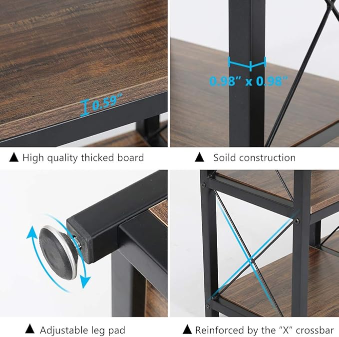 Tribesigns 12 Shelves Bookshelf, Industrial Ladder Corner Bookshelf 9 Cubes Stepped Etagere Bookcase, Rustic 5-Tier Display Shelf Storage Organizer for Home Office (Rustic Brown)-Ruum Studio Home