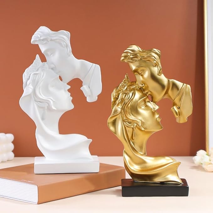 Large Couples Kiss Sculpture,Abstract Art Couple Sculpture Home Furnishing Resin Statue Decoration Romantic Statue Used for Home Decoration, Wedding, Gift-Ruum Studio Home