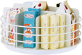 Snack Organizer - Versatile Snack Storage, Lazy Susan with Convenient Grab-and-Go Design, Metal Snack Holder for Home, Office, Breakroom, 10.85" L x 10.85" W x 5" H (White)-Ruum Studio Home