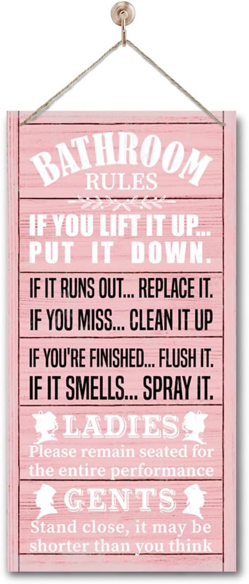 Rustic Bathroom Decor, Western Bathroom Decor, Funny Bathroom Signs Wall Decor, Bathroom Decor, Farmhouse Bathroom Decor, Country Bathroom Decor, Bathroom Signs, Bathroom Rules Wall Décor F1-Ruum Studio Home