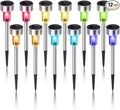 Solar Lights Outdoor Waterproof, Stainless Steel LED Landscape Lighting, Solar Garden Lights Solar Powered, Outdoor Solar Lights for Yard, Pathway, Walkway, Patio , Lawn - 12 Pack ( Multicolor )-Ruum Studio Home
