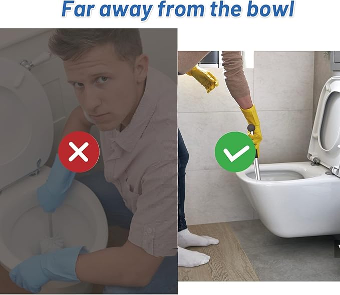 Pumice Stone Toilet Bowl Cleaner Toilet Deep Cleaning,Bathroom Cleaner Brush with Long Handle for Remove Hard Water Stains with Toilet Handle+ Pumice Stones-Ruum Studio Home