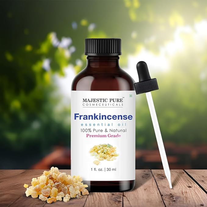 Majestic Pure Frankincense Essential Oil with Glass Dropper - 1 Fl Oz - 100% Pure and Natural Frankincense Oil - Premium Grade Essential Oils for Diffuser, Aromatherapy, Soap and Candle Making-Ruum Studio Home