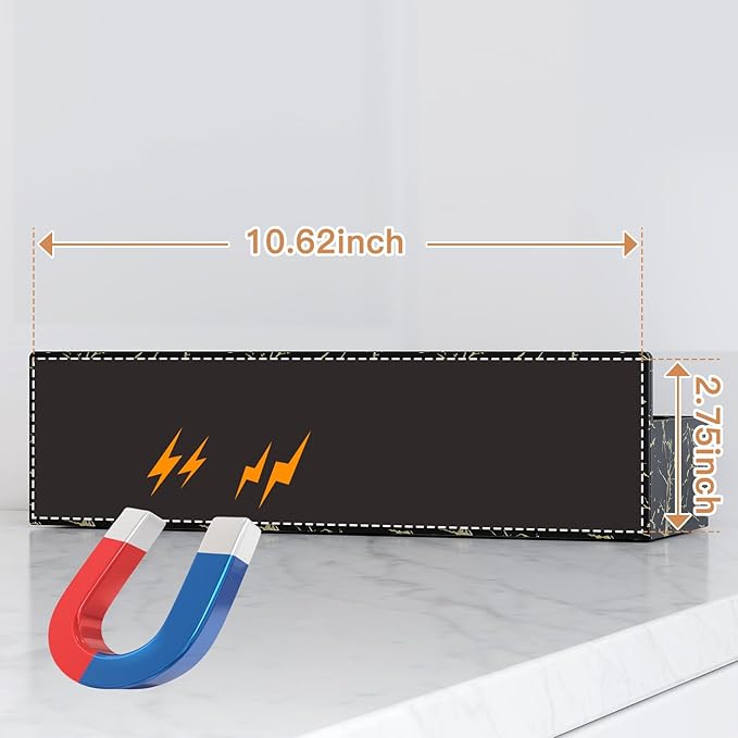 Magnetic Spice Rack for Refrigerator, Kitchen Organizer and Storage Shelf, Black Gold(4 Pack)-Ruum Studio Home