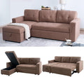 Naomi Home Transform Any Space: Sleeper Sectional Sofa with Convertible Sofa Bed & Inviting Chaise. Find Tranquil Comfort with Stress-Relieving Design & Durable Cushions - Mocha/Velvet-Ruum Studio Home