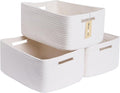 Large Storage Baskets for Shelves, Closet Organizers Bins for Clothes Blanket Towels, Baby Nursery, Toy Baskets Box, Woven Rope Baskets, 17 x 13 x 7.5”, 3 Packs Off White-Ruum Studio Home