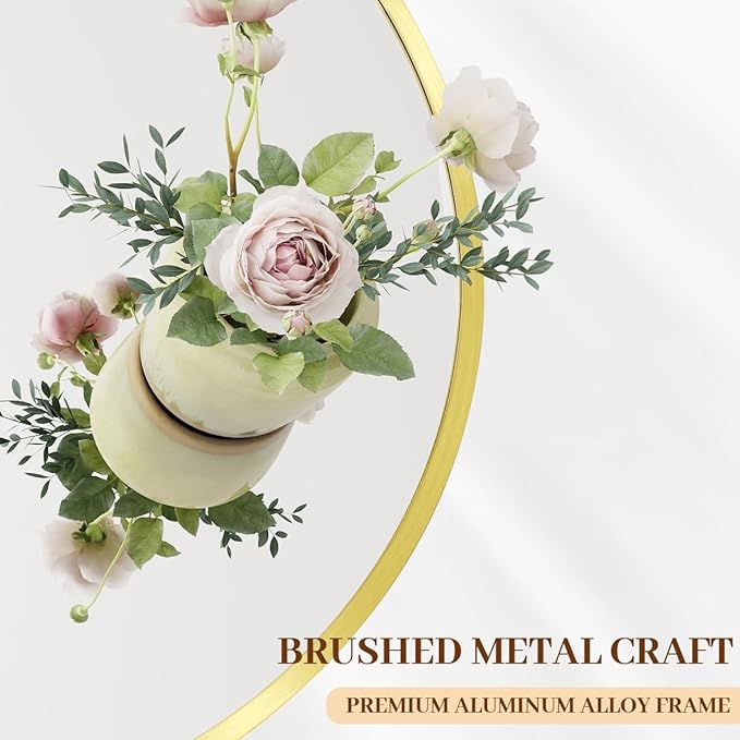 BEAUTYPEAK 20 Inch Round Mirror, Metal Frame Circle Mirror, Wall Mounted for Entryway, Bathroom, Vanity, Living Room, Gold-Ruum Studio Home