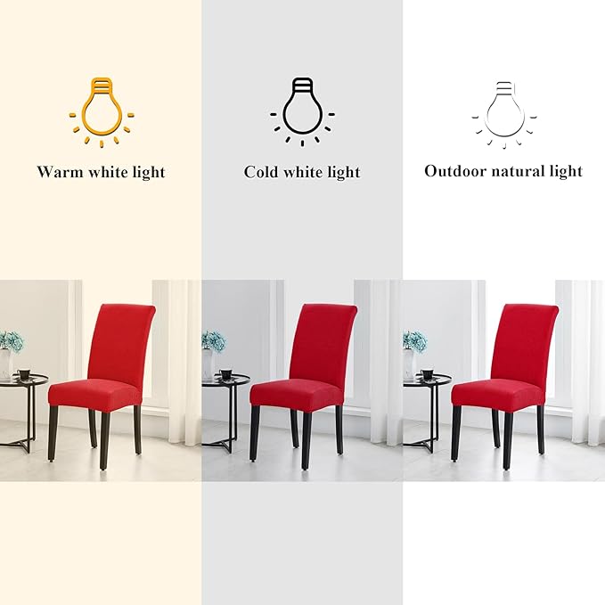 Joccun Chair Covers for Dining Room Set of 8, Dining Chair Slipcovers Stretch Dining Room Chair Covers Seat Protector,Washable Parsons Chair Cover for Home,Hotel,Banquet(Ruby,8 Pack)-Ruum Studio Home