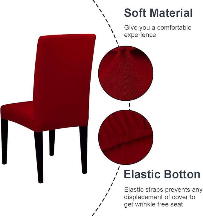 JQinHome 2 Pcs Dining Chair Slipcover,High Stretch Removable Washable Chair Seat Protector Cover for Home Party Hotel Wedding Ceremony-Ruum Studio Home